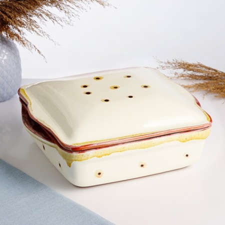 Baking capacity "Tetra with a lid" 2.5l / 29x24x11.5cm, caramel-3