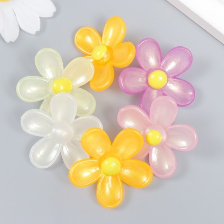 Decor for creativity plastic "Flower with a yellow middle" glow in the dark mix 1.4x4x4 cm 92426