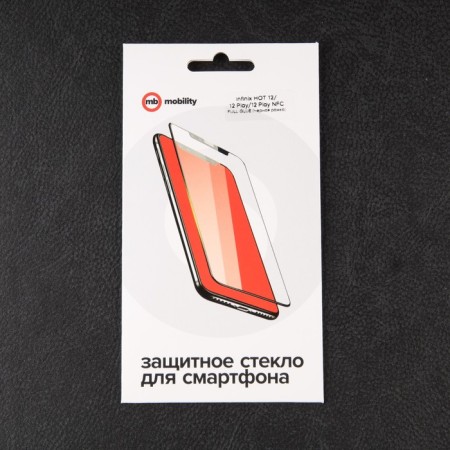 Protective glass Mobility, for Infinix Hot 12/12 Play/12 Play NFC, full glue, black-2