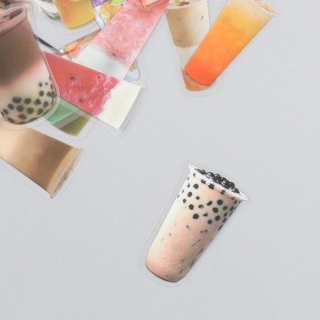Stickers for creativity "Dairy Tea" PVS set 50 pcs 3x2 cm-1
