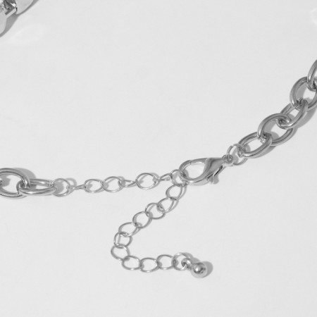 The necklace "Vespers" three rows, the color is white in silver, 45 cm-1