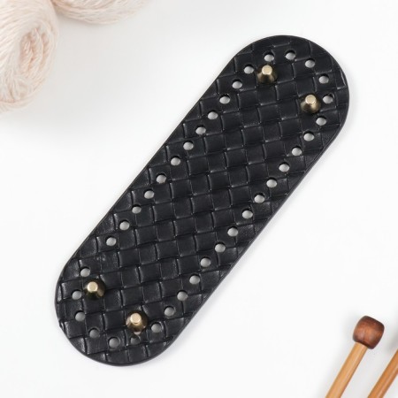 The basis for knitted products to the leatherette "elongated braid" black 6x18 cm-2