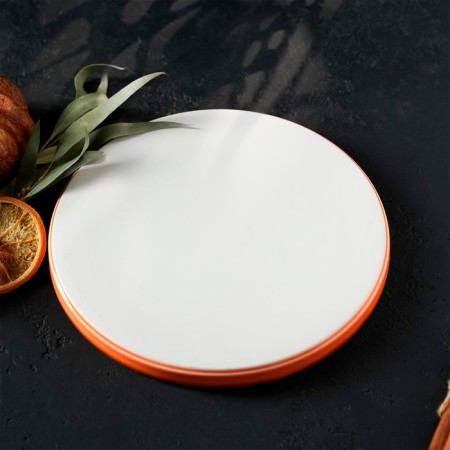 Porcelain plate with a magistro "Cerera" side, d = 20 cm, color orange color-6