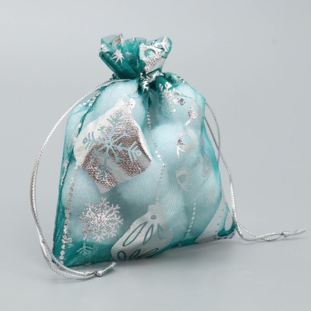 Bag Gift Organza "Toys on the Christmas tree", 10 x 12 cm +/- 1.5 cm, New Year-2