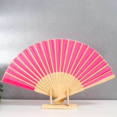 Fan bamboo, textiles h = 22 cm "monocet" in the box, fuchsia-2