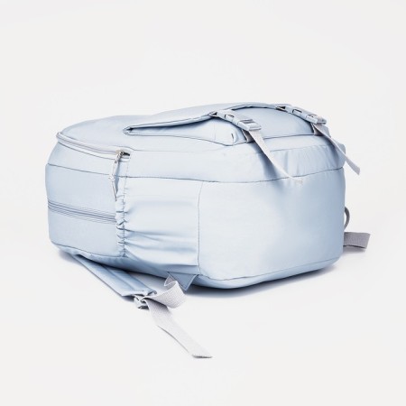 School backpack from textiles, 3 pockets, blue color-4