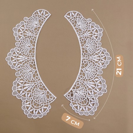Collar sewing, guipyur, 21 × 7 cm, white color-2