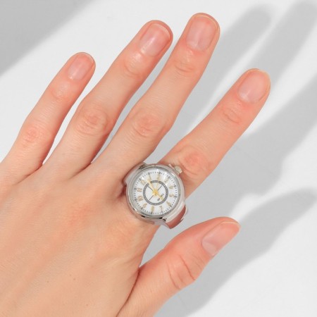 Ring "Time" watch circle, color silver-gold-3