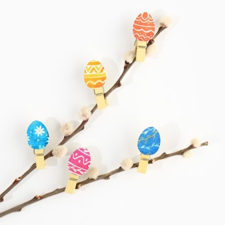 A set of clothespins for decorating the willow “with a bright Easter!”, 10 x 12 cm.-1