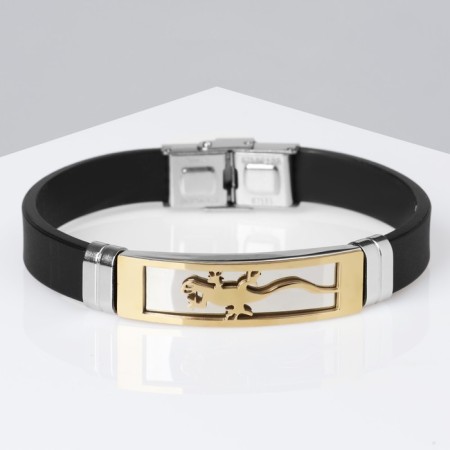 Salamander's unisex bracelet unisex, black color with silver-gold, 20.5 cm