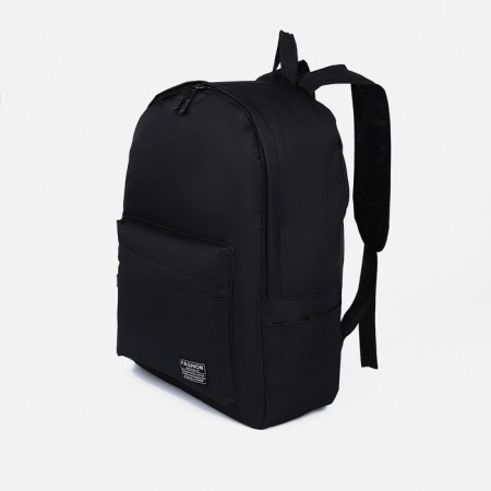 Young backpack from textiles on lightning, 3 pockets, black color-2