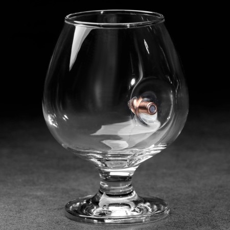 The glass "impenetrable. Ground", for cognac, emblem with a bullet, 390 ml-1