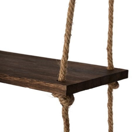 QWERTY TIVAT shelf, on ropes, 2 tiers, 40x20 cm, thickness 1.5 cm-1