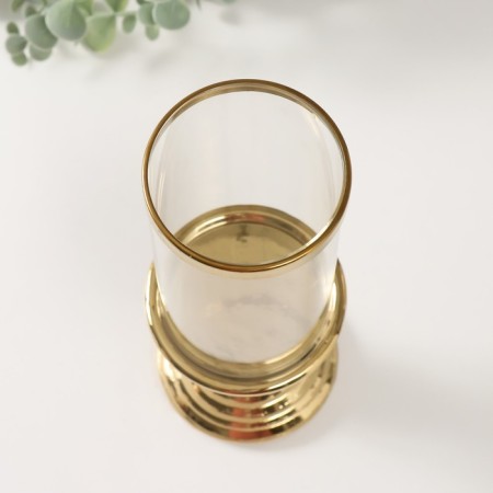 Ceramics candlestick, glass on 1 candle "Illusion. Zebra" d = 7.5 cm gold 9x9x24 cm-2