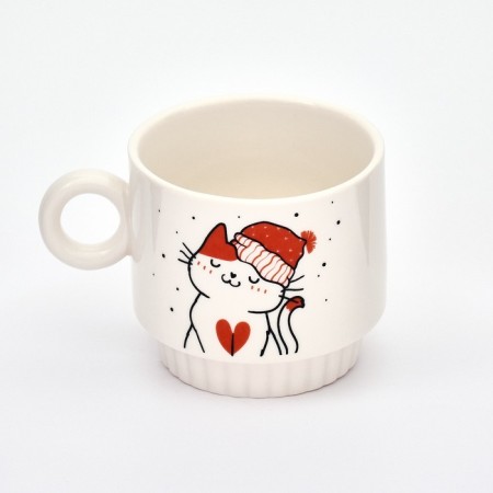 New Year. A set of mugs of ceramics "Snow Kotiks", 250 ml, 2 pcs-5