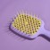 The comb is massage, wide, ventilated, 8.5 × 20.5 cm, PVC box, lilac/yellow color