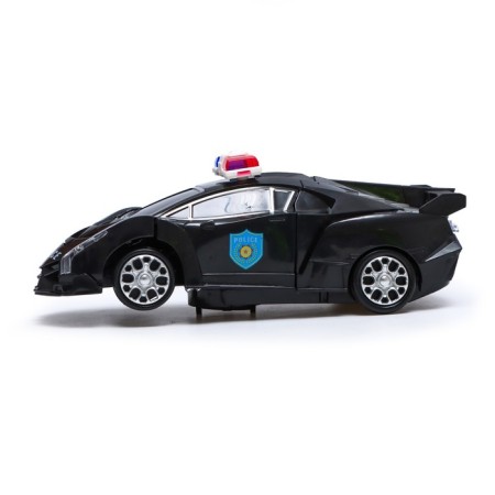 The “Police” robot, transforms, light and sound effects, works from batteries-5