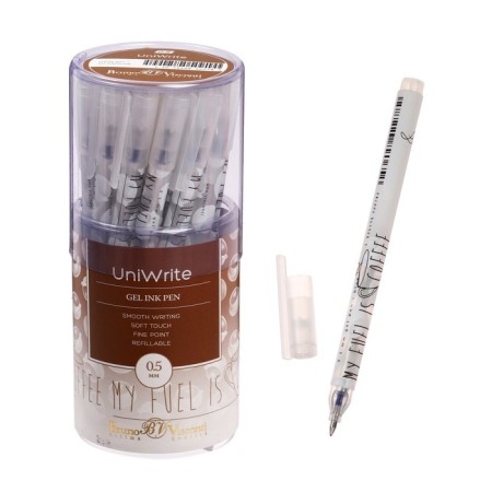 Gel handle Bruno Visconti Uniwrite Coffee Break, 0.5 mm, blue ink