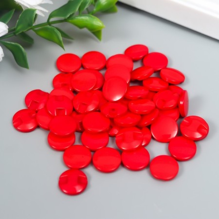 Buttons plastic on the midnight "Krugny Red" 1.3x1.3 cm set 50 pcs 2x5x5.5 cm-2