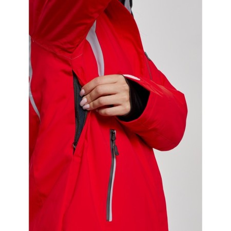 Ski costume female winter, size 50, red color-8
