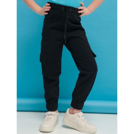 Pants for girls, height 92 cm, black color-8