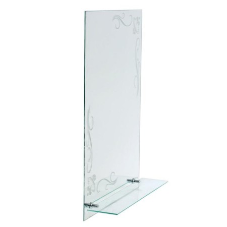 Mirror, wall -mounted, with sandblasting graphics, with a shelf, 52 × 70 cm-6