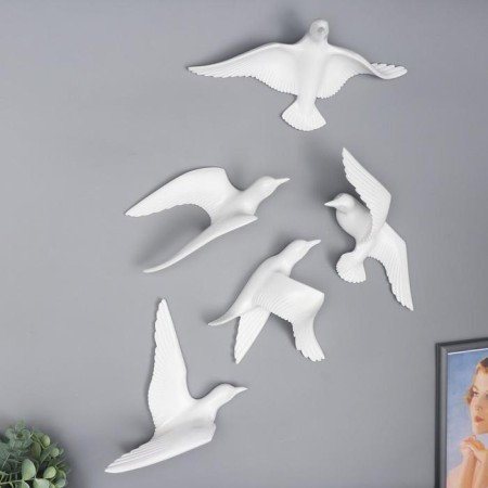Souvenir Polystone Wall Decor "Seagull" Mix White-1