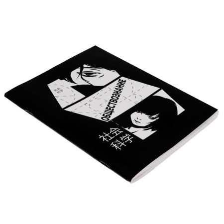 Subject Calligrata “comic book anime”, 48 sheets in the cage of social studies, with reference material, cover shaking cardboard, uf-lak (full), block offset-1