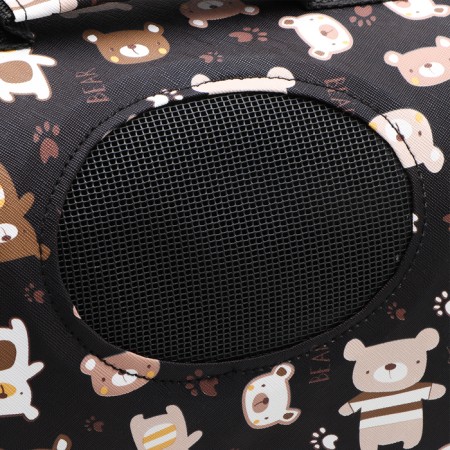 Bag - carrying for animals "Bear", black, size S, 37.5 x 17 x 22 cm-7