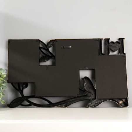 Photo frame plastic in 4 photos 10x15 cm "Bird on a branch" Dark gold 28x47 cm-2