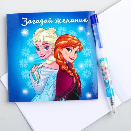 Notepad with pen, cold heart 20 sheets-2
