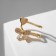 Earring "caffe" bow and heart, white color in gold