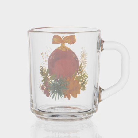 New Year's glass tea mug "New Year's Symbols", 200 ml, mix-2