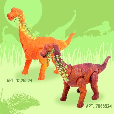 Dinosaur "Brachiosaurus Gravoyadnaya", works from batteries, lays eggs, with a projector, brown color-7