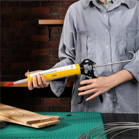 Deli DL2370 98425 sealant pistol, 360 ° rotation, steel case, 230 mm-5