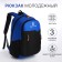 School backpack, 2 lightning departments, 3 pockets, black/blue color