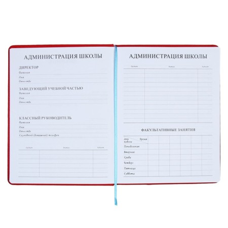 School diary for grades 5-11, PVC cover, Neon, Red-5