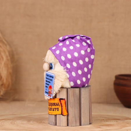 Brownie Lucky "Be Healthy", on a barrel, 14x8x8 cm-1