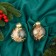 Set of balls plastic D-8 cm, 2 pcs "Fiesta" leaflets, gold