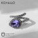 Ring "sprout" stem, white-purple color in silver, dimensionless
