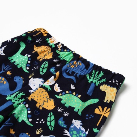Set for a boy home (T -shirt/shorts) "dinosaurs", blue color, height 122-3