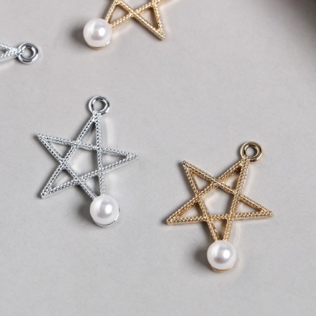 Decor for creativity Metal "Star with Pearls" MIX 2.1x2.2 cm-1