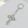 Metal keychain "Openland" silver 4.2x6.3 cm
