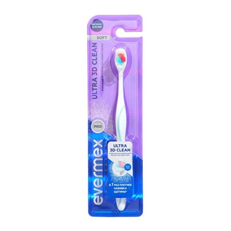 Evermex Ultra 3d Clean toothbrush, soft, blue