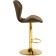 Barrier stool PORCH Metal/velor, gold/cappuccino 46x49x88 cm