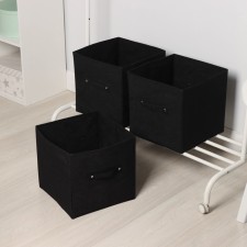 Box for storing things are folding, without lids, a set of 3 pcs, 31 × 31 × 31 cm, black color is black