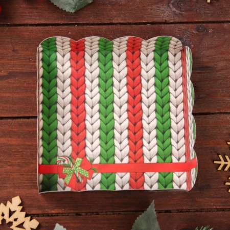 Cookie box, confectionery packaging, "forward for a dream", 12 x 12 x 3 cm, New Year-7