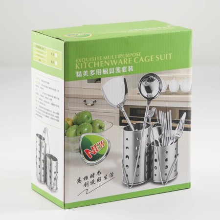 Spring tableware stand, 20 × 11 × 23.5 cm, silver color-4