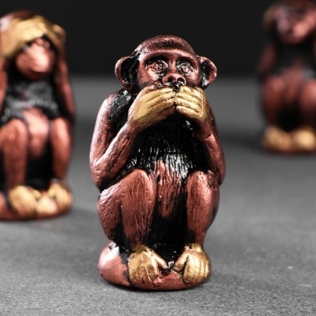 Figure "Three Wise Monkeys" Set for Bronze, 6.5x3cm-4