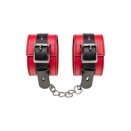 Handcuffs Toyfa Theater, leather, 23 cm, red-3